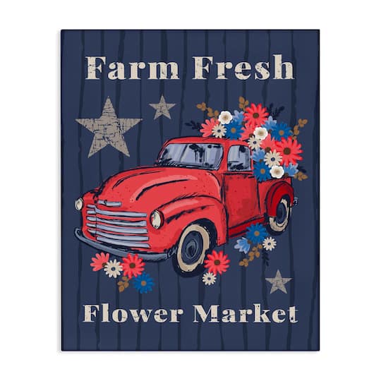 Stupell Industries Farm Fresh Patriotic Market Canvas Wall Art